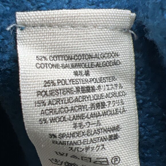 Free People Cowl Neck Sweater Size Large Teal Blue Slouchy Relaxed Off Shoulder - Picture 8 of 10